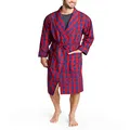 NAUTICA Men's Long-Sleeve Lightweight Cotton Woven-Robe Bathrobes, Nautica Red, Large-X-Large US