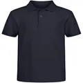 Nautica Boys' Big School Uniform Short Sleeve Polo Shirt, Button Closure, Comfortable & Soft Pique Fabric, Navy, 3 Years