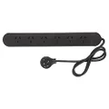 HPM 6 Outlet Surge Protected Powerboard Black