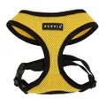 Puppia Soft Dog Harness No Choke Over-The-Head Triple Layered Breathable Mesh Adjustable Chest Belt and Quick-Release Buckle, Yellow, Small