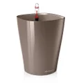 Lechuza Deltini All-in-One Self-Watering Planter, Taupe Glossy