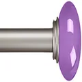 Amazon Basics Decorative 5/8" Curtain Rod with Round Finials, 86"-120", Purple