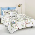 Ted Baker Highgrove Cotton 2 Piece Comforter Set with Shams, Twin, White/Vines
