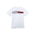 Tommy Hilfiger Boy's Crewneck T-shirt, Everyday Wear Tommy Hilfiger Boys Short Sleeve Crew Neck T Shirt 100 Cotton Solid Color with Signature Embroide, White, 12 14 US