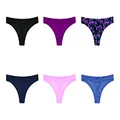 Hanes Women's ComfortFlex Fit Stretch Panties, Cooling Microfiber Underwear, 6-Pack (Colors May Vary), Assorted Thong, Small