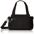 Kipling Women's Elysia Crossbody, Lightweight, Multi-Compartment Magnetic Snap Pockets, Shoulder Bag, Black Noir, 11.5"L x 9"H x 5"D