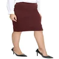 Urban CoCo Women's Elastic Waist Stretch Bodycon Midi Pencil Skirt (2XL, Wine red)
