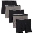 Gildan Platinum Men's Short Leg Boxer Briefs, Charcoal/Black (5-Pack), Small