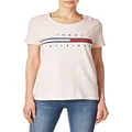 Tommy Hilfiger Women’s Adaptive Short Sleeve Signature Stripe T-Shirt with Magnetic Buttons, Soft Pink, Medium