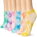 K. Bell Socks womens 6 Pack Fashion No Show Liner Socks, Tie Dye (Carmine Rose), 4-10