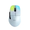 ROCCAT Kone Pro Air Gaming PC Wireless Mouse, Bluetooth Ergonomic Performance Computer Mouse with 19K DPI Optical Sensor, AIMO RGB Lighting & Aluminium Scroll Wheel - White