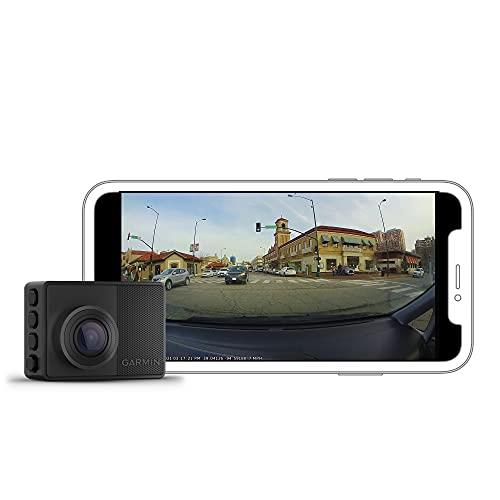Garmin Dash Cam 67W, 1440p and Extra-Wide 180-degree FOV, Monitor Your Vehicle While Away w/New Connected Features, Voice Control, Compact and Discreet, Includes Memory Card, Black, 010-02505-05