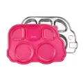 Innobaby Din Din Smart Stainless Divided Platter with Sectional Lid,Pink,