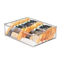 InterDesign 63698 Cabinet/Kitchen Binz Kitchen Storage Container, Medium-Sized Plastic Storage Boxes for The Fridge, Freezer or Pantry, Clear 10" x 8" x 3"