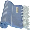 Bersuse 100% Cotton Anatolia Turkish Towel - 37X70 Inches, Grey Blue