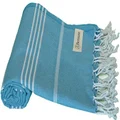 Bersuse 100% Cotton Anatolia Turkish Towel - 37X70 Inches, Sea Blue