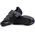 Tommaso Pista Aria Elite Women's Indoor Cycling Ready Cycling Shoe and Bundle - Black/Purple - SPD - 37