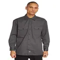 Dickies Men's Long Sleeve Work Shirt, Charcoal, Medium