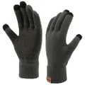 ViGrace Winter Touchscreen Gloves for Men Women Warm Anti-Slip Touch Screen Lined Knit Glove, Charcoal, Medium