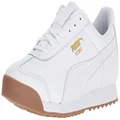 PUMA Men's Roma Classic Gum Sneaker, White-teamgold, US 8