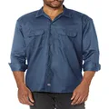 Dickies Men's Long Sleeve Work Shirt, Navy, X-Large