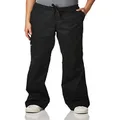 CHEROKEE Women's Workwear Core Stretch Drawstring Cargo Scrubs Pant, Black, XX-Small Petite