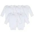 Burt's Bees Baby Baby-Boys Bodysuits, 5-Pack Short & Long Sleeve One-Pieces, 100% Organic Cotton, Cloud Long Sleeve, 6-9 Months