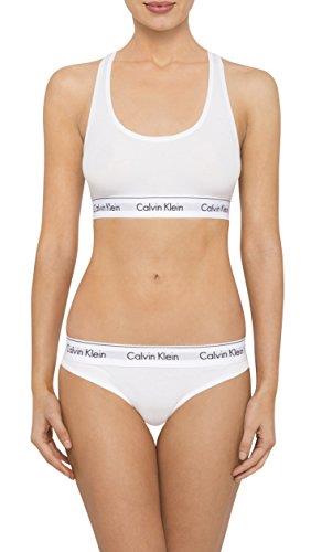 Calvin Klein Women's Modern Cotton Crop Bra, White, Medium M