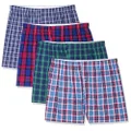 Fruit of the Loom Men's Premium Woven Boxer (4 Pack), Blues, Small