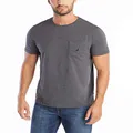 Nautica Men's Solid Crew Neck Short-Sleeve Pocket T-Shirt, Charcoal Heather (Light), Small