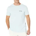 NAUTICA Men's Short Sleeve Solid Crew Neck T-shirt T Shirt, Bay Blue Solid, Medium US