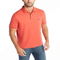 Nautica Men's Classic Fit Short Sleeve Solid Soft Cotton Polo Shirt, Sunbaked Red Solid, Small