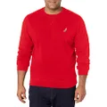 Nautica Men's Basic Crew Neck Fleece Sweatshirt, Nautica Red, Large
