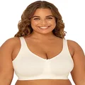 Fruit of the Loom Fit for Me Women's Plus-Size Wireless Cotton Bra, Available in Multi Packs!, Pristine, 38C