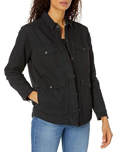 Dickies Women's Duck Sherpa Lined Chore Coat, Rinsed Black, Small
