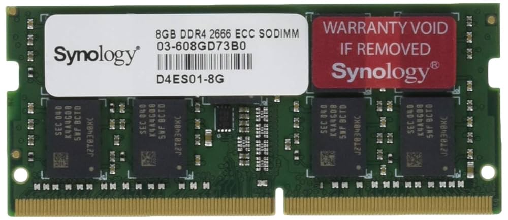 Synology 8GB (1x8GB) DDR4 ECC Unbuffered SODIMM for Applied Models: DS1621xs+ DS1621+ DS1821+ RS1221+ RS1221RP+ - D4ES01-8G |