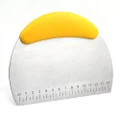 Semicircle Stainless Steel Dough Nougat Cutter Food Scraper with Scale - Yellow