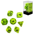Chessex Vortex Polyhedral 7-Die Dice Set (Bright Green and Black)