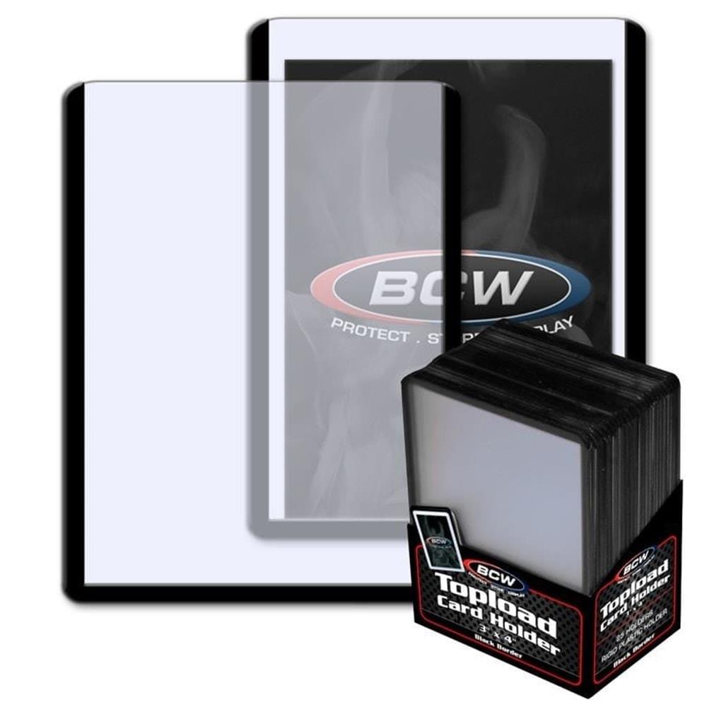 BCW 3 inch x 4 inch Toploader Black Border Card Holder 25 Pack