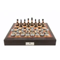 Dal Rossi 16 inch Walnut Chess Set with 85mm Metal/Marble Chess Pieces