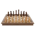 Dal Rossi 18 inch Folding Inlaid Walnut Chess Set