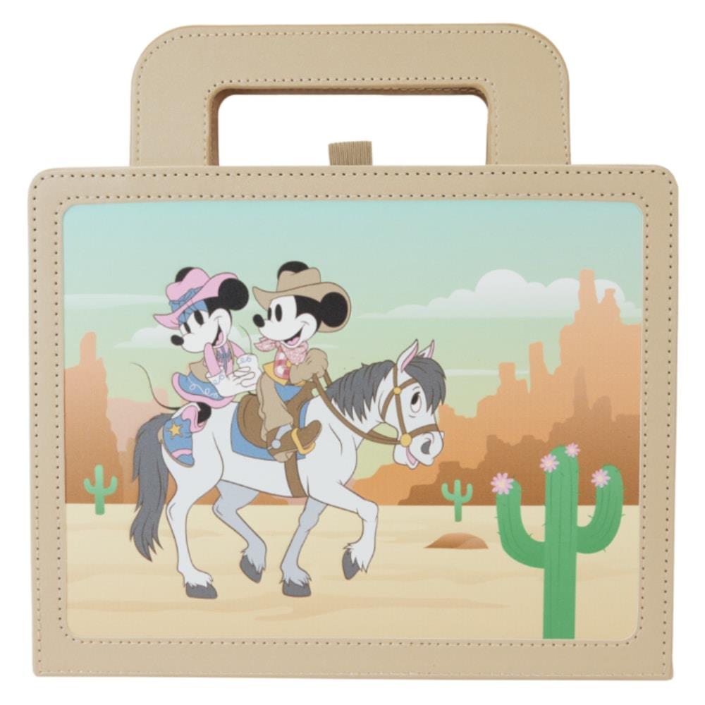 Loungefly Disney Western Mickey And Minnie 6 inch Faux Leather Lunch Box Journal