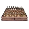Dal Rossi 15 inch Medieval Warriors Resin Chess Set with Wood Chess Board