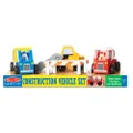 Melissa and Doug Classic Wooden Toy Construction Vehicle Set
