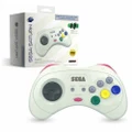 Retro-Bit Sega Saturn 8-Button 2.4ghz Wireless Arcade Pad for PC and Mac (White)