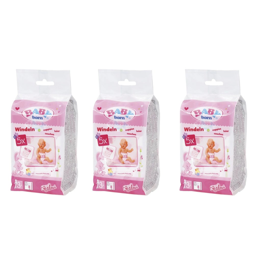 Baby Born Nappies 5 Pack (3 Pack)
