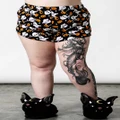 Killstar: Haunted Pumpkin PJ Shorts [PLUS] - (Size: 3XL) in Black (Women's)