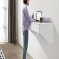 Gorilla Office: Wall Mounted Desk with Drawer - White