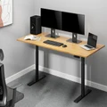 Gorilla Office: 3-Stage Motorised Height Adjustable Desk - Black/Oak (1800 x 750mm)