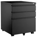 Gorilla Office-3 Drawer Mobile File Cabinet With Lock & Castor Wheel ( Black)